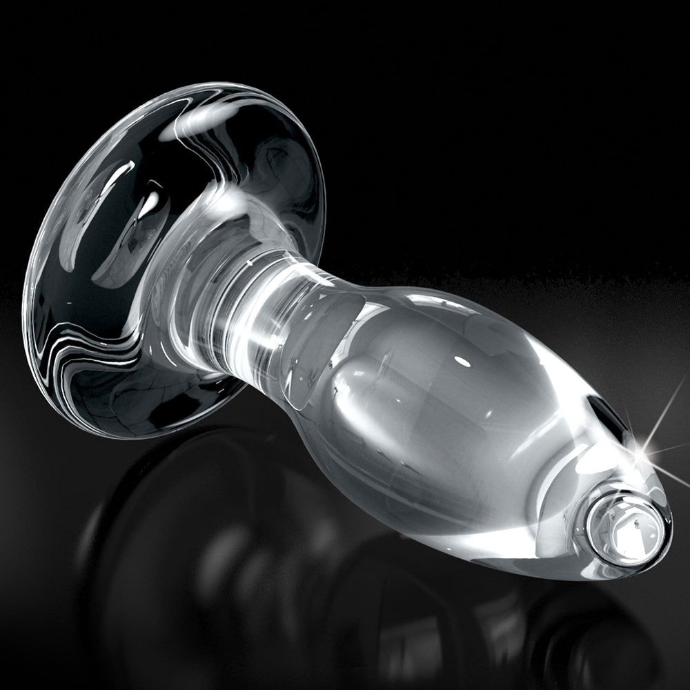 Icicles No. 91 Glass Anal Plug with Suction Cup - Premium Smooth Glass Butt Plug for Safe Anal Play - Perfect for Couples Play & Solo Pleasure