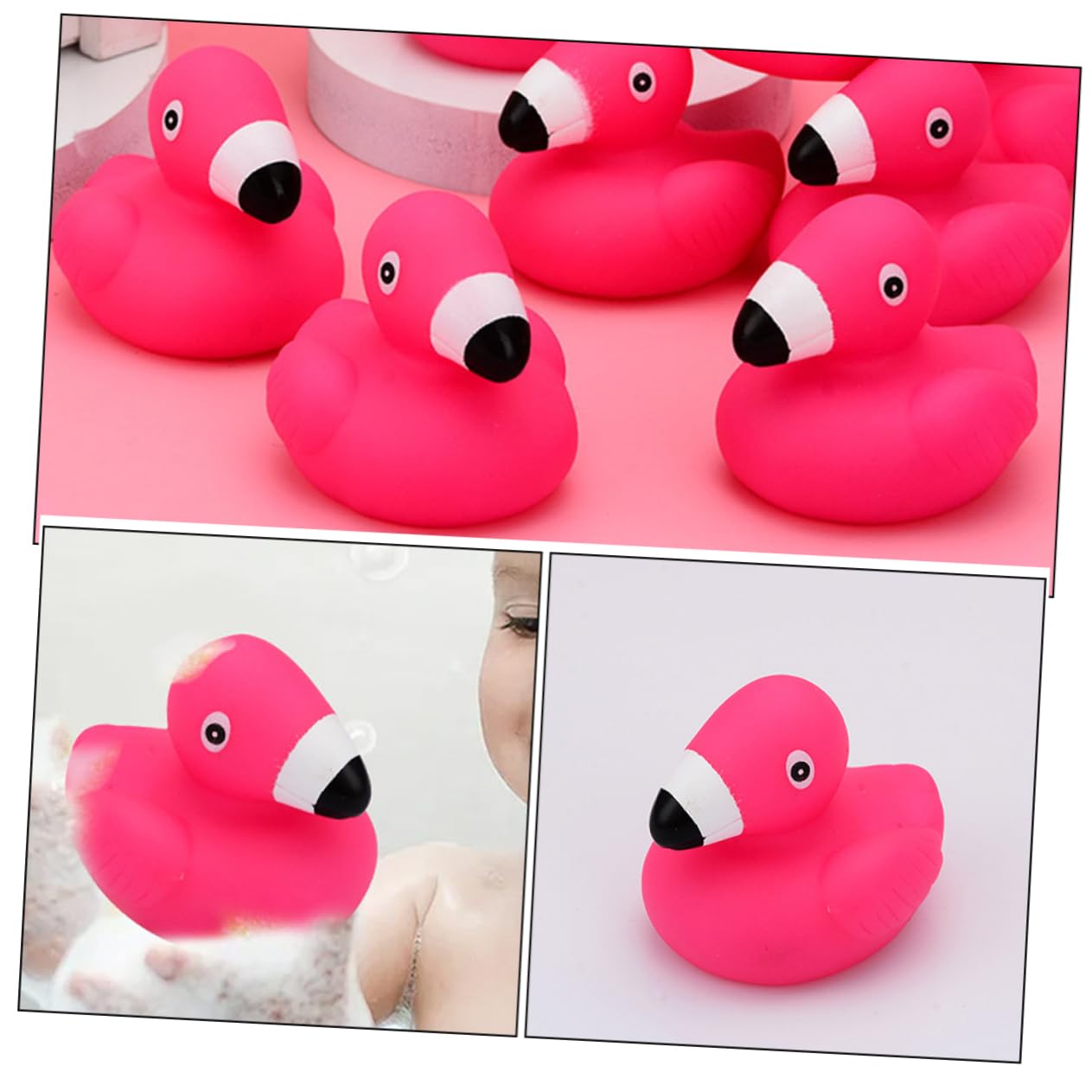 HOOTNEE 24-Piece Flamingo Bath Toys Set - Non-Toxic Vinyl Floating Duck Toys for Kids, Toddlers & Babies - Fun Bathtub Accessories for Bath Time Play & Pool Party Decorations