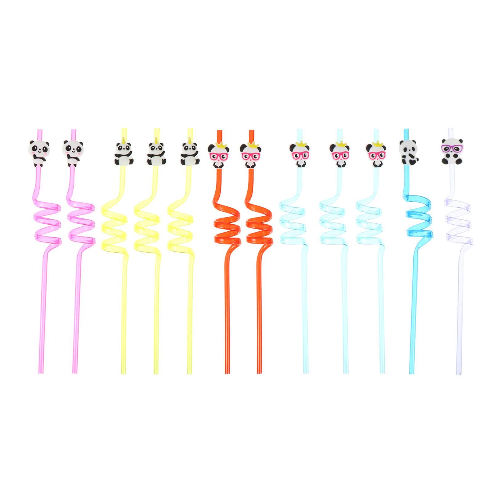 Amosfun Reusable Silicone Straws for Kids - Eco-Friendly Panda Design, BPA-Free Drinking Straws for Smoothies, Juice & Cocktails - Perfect for Parties, Travel & Home Use