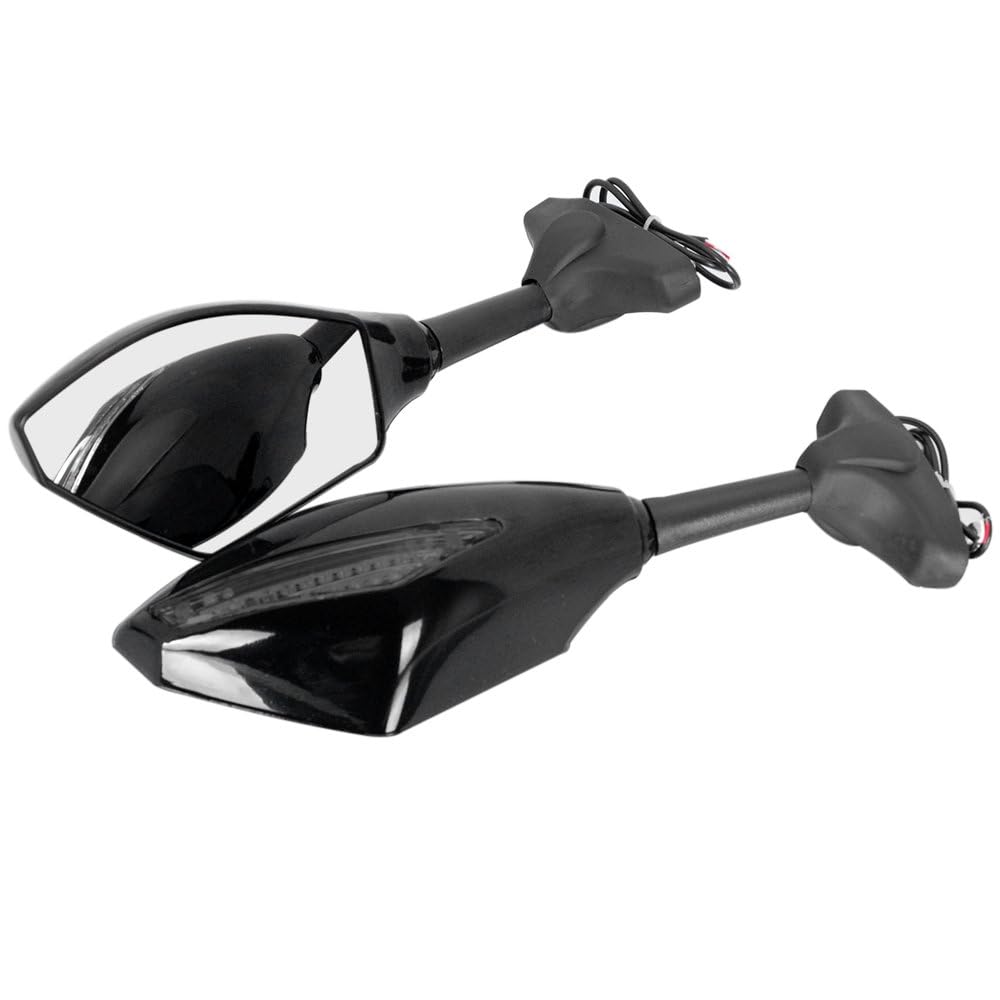 Smoke Lens Black Integrated Amber LED Turn Signal Blinker Rearview Side Mirrors for Honda CBR 600 929 954 1000 XX RR F1 F4 F4i - Enhanced Safety & Style for Motorcycle Riders