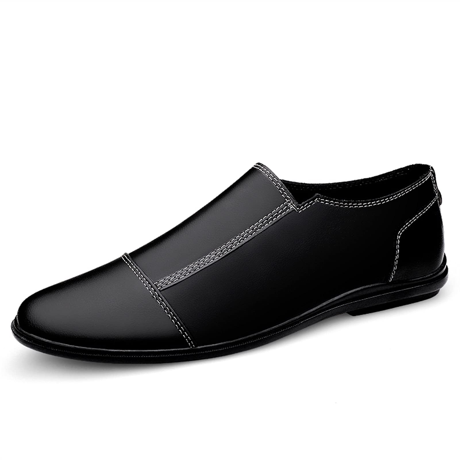 **Angelia Men's Casual Leather Loafers - Lightweight Driving Moccasins with Anti-Slip Sole & Stitching Details | Slip-On Comfort for Work, Travel & Everyday Wear**    (Note: This optimized title includes the brand name, key product features like material, sole type, and design details, while also adding relevant use cases for better SEO and customer appeal.)