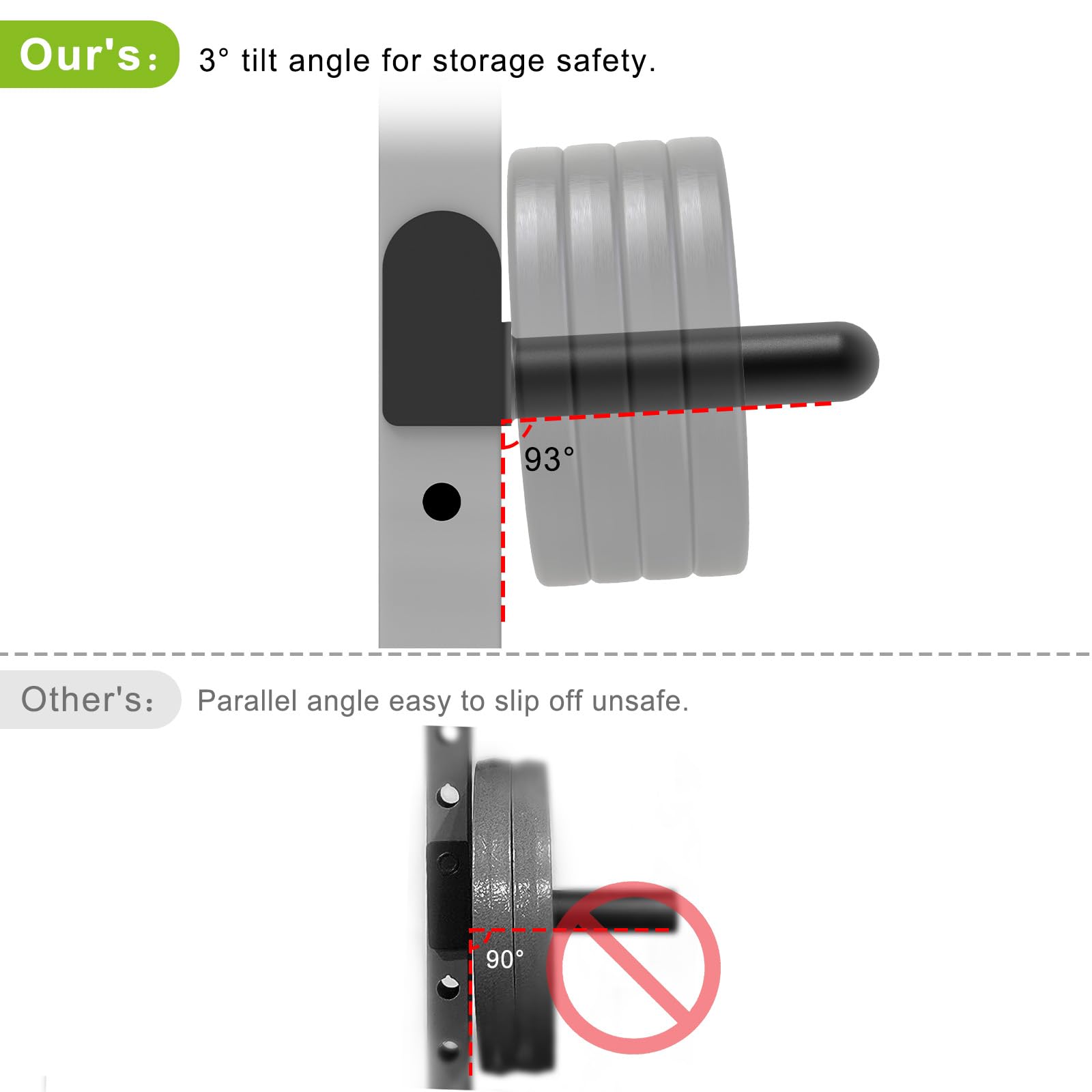 Kipika Weight Plate Holder for 2x2 and 3x3 Power Rack - Heavy Duty Gym Equipment Storage Attachment - Compatible with Standard 1-inch & Olympic 2-inch Weight Plates - Set of 2 - Perfect for Home Gym and Commercial Fitness Centers