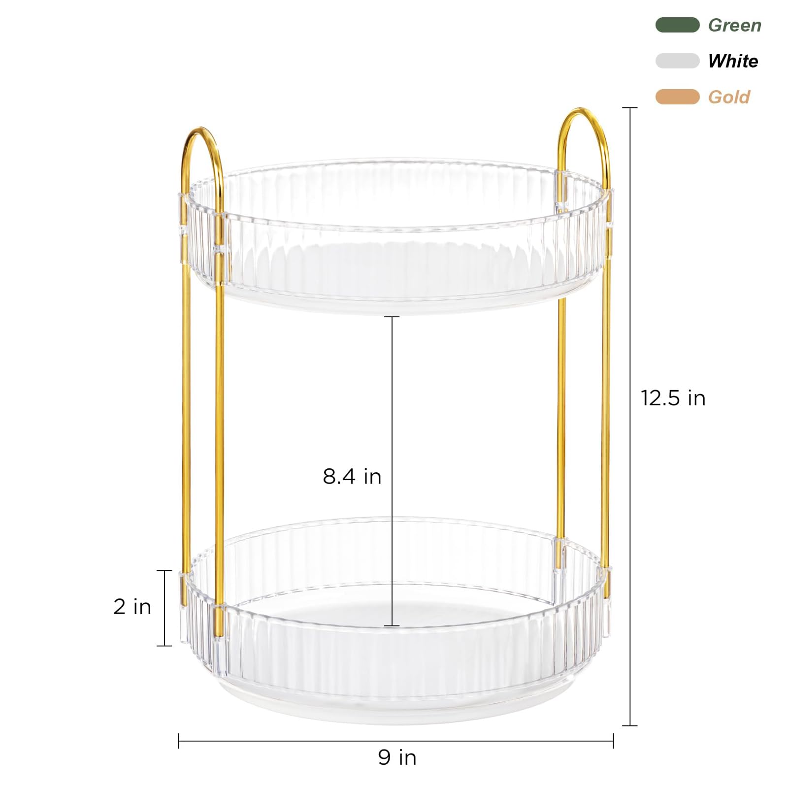 360° Rotating Acrylic Makeup Organizer - 2 Tier Spinning Cosmetic Storage for Perfume, Skincare & Beauty Products - Clear Vanity Desk Organizer for Bedroom, Bathroom & Countertop - Perfect for Daily Makeup Routine & Travel Beauty Essentials