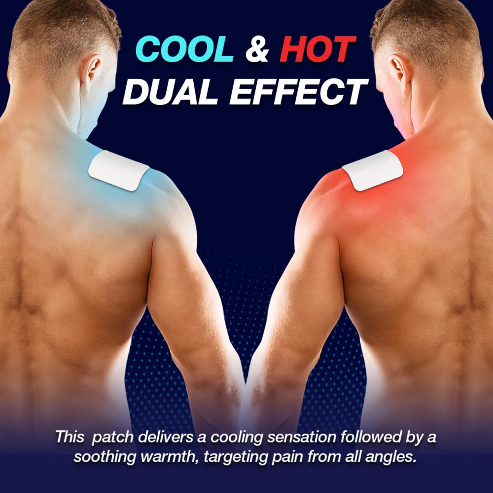 AREX Cool & Hot Pain Relief Patches - Medium Size (10 Patches) for Back, Neck, Shoulder & Joint Pain Relief - Instant Soothing for Muscle Soreness, Arthritis & Sports Injuries