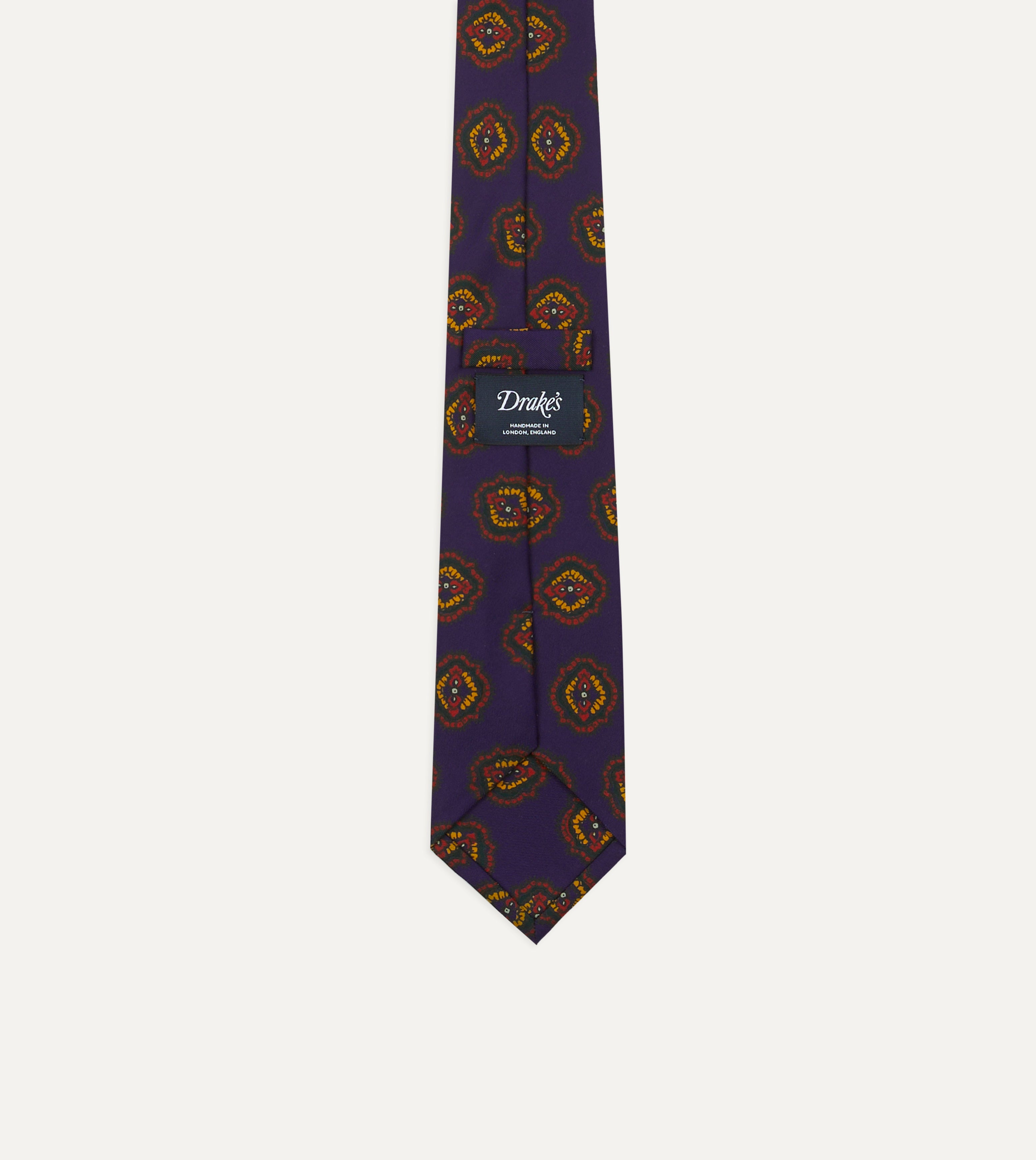 Elegant Purple Baroque Paisley 36oz Madder Silk Self-Tipped Necktie for Men - Perfect for Weddings, Business Meetings & Formal Occasions