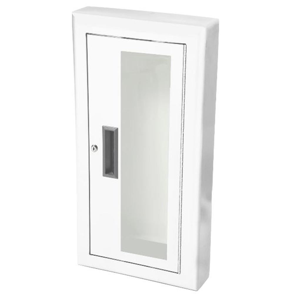 JL Industries 1012G10A Ambassador Fire Extinguisher Cabinet - Full Glass Door with Pull Handle & SAF-T-LOK - Wall Mounted for Office, School, and Commercial Building Safety
