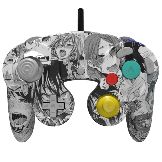 Custom Gamecube Controller with Ahegao Design - High-Performance Gaming Pad for Nintendo Gamecube & Switch - Perfect for Fighting Games, Speedrunning & Competitive Play