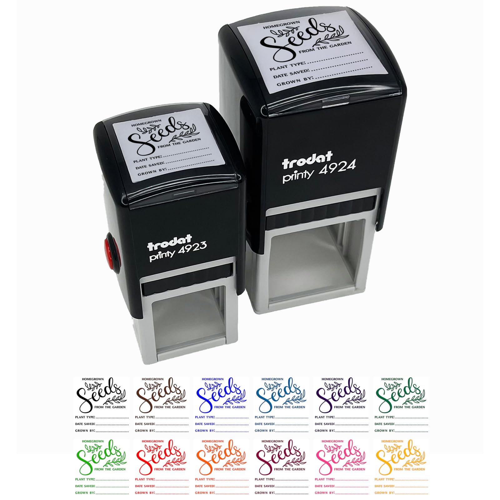 Self-Inking Rubber Stamp with Red Ink - 1 Inch Small Size for DIY Crafts, Scrapbooking & Document Organization | Homegrown Garden Seeds Stamp