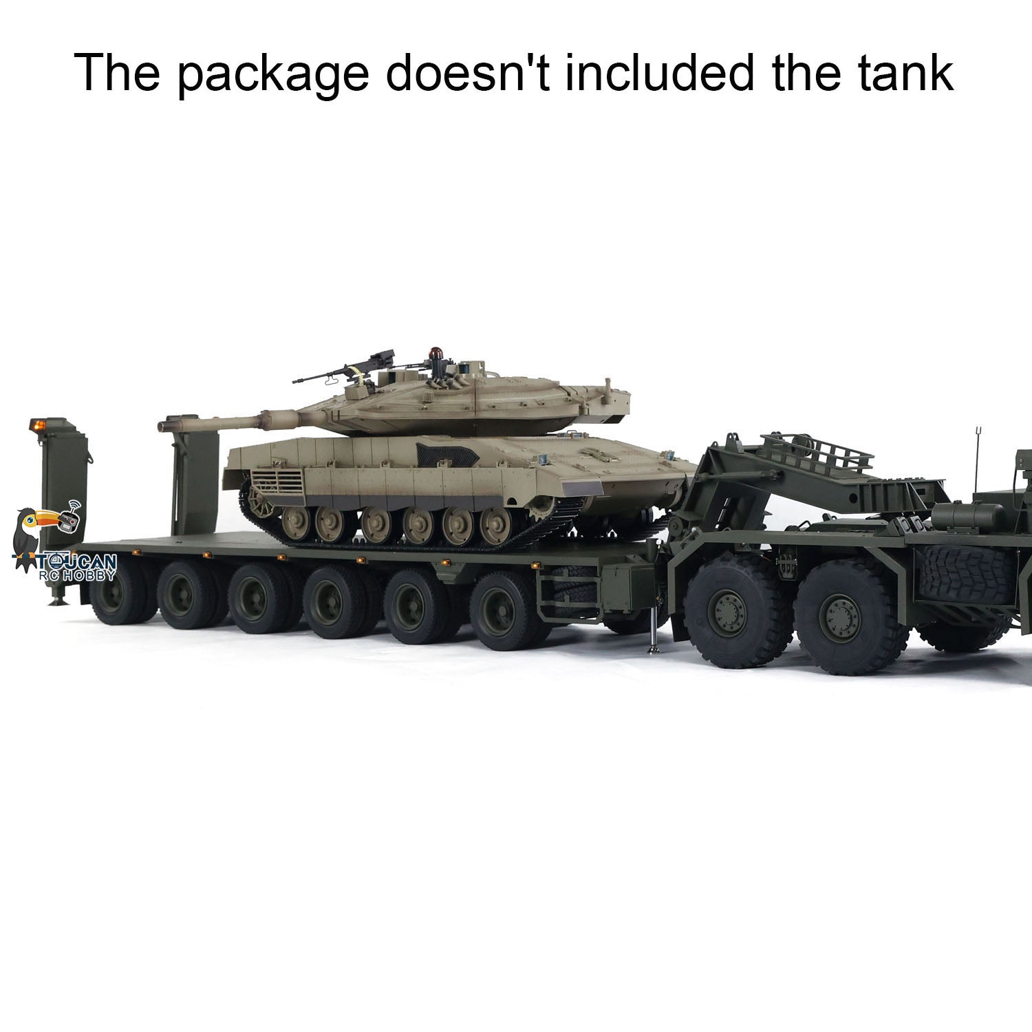 1/14 Scale Metal RC Hydraulic Semi Trailer - 6 Axle Servo Controlled Simulation for Elefant FAUN SLT 56 Tank Transporter | Realistic Model Vehicle for Collectors & Hobbyists | Perfect for Military Displays, RC Shows & Scale Modeling Projects