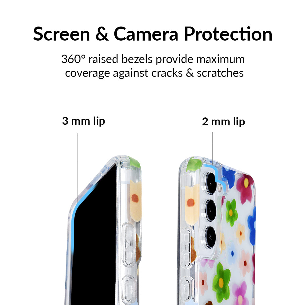 Flower Power Samsung Galaxy Phone Case - Protective Cover for Samsung Galaxy S21/S20/S10 - Stylish Floral Design for Women & Girls - Perfect for Everyday Use, Work & Travel