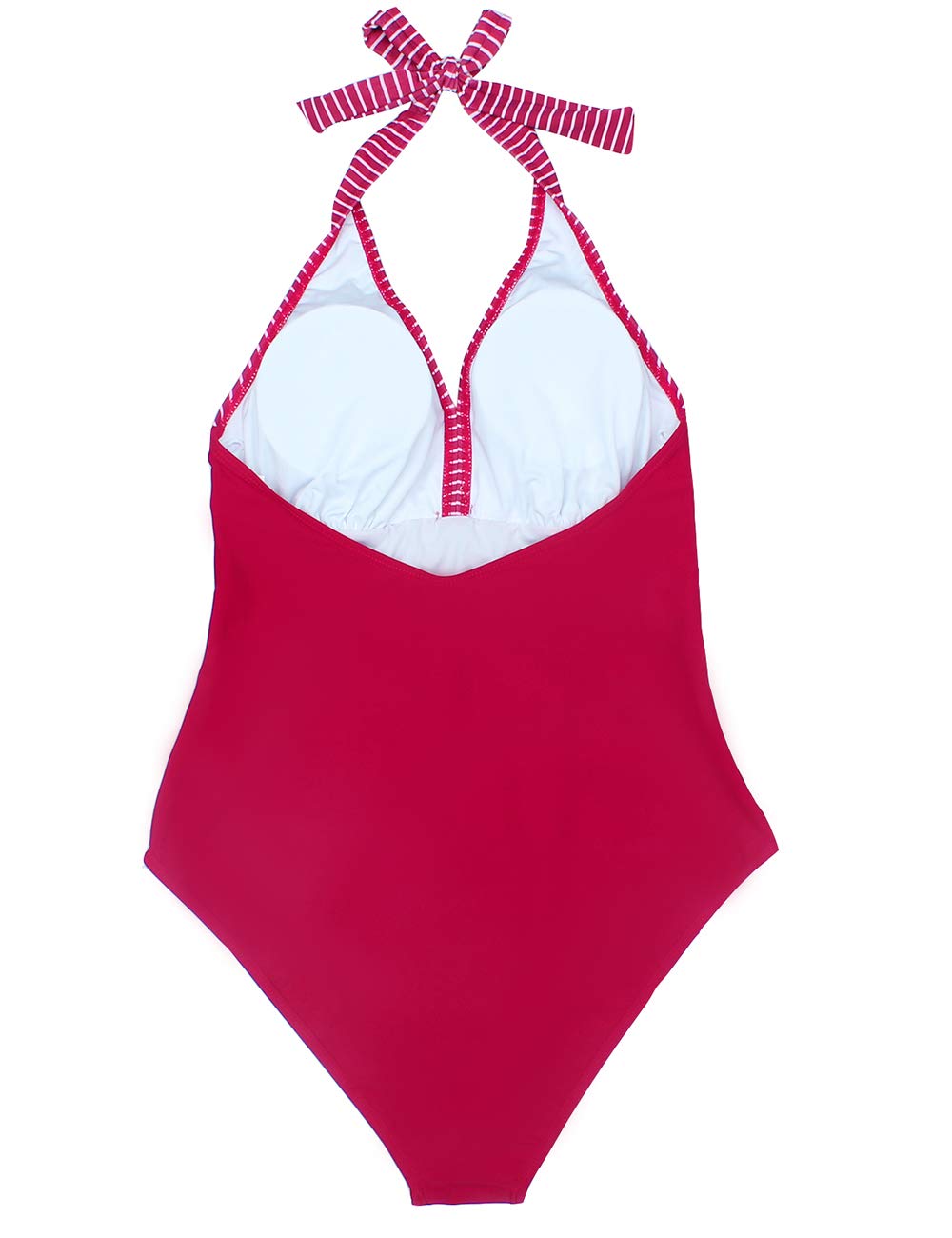 Women's Striped Halter Monokini Swimsuits - High Waisted Bathing Suit for Women | Beach, Pool & Summer Vacation Swimwear