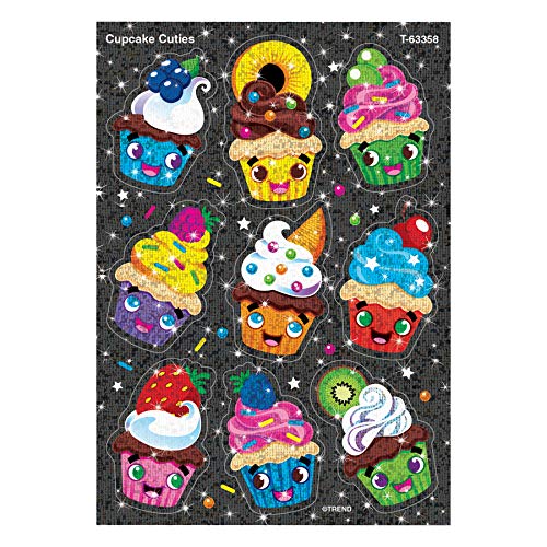 Sparkle Stickers for Cupcakes - 18 Stickers per Pack, 6 Packs (108 Total) - Perfect for Birthday Parties, Baking Decorations & DIY Crafts
