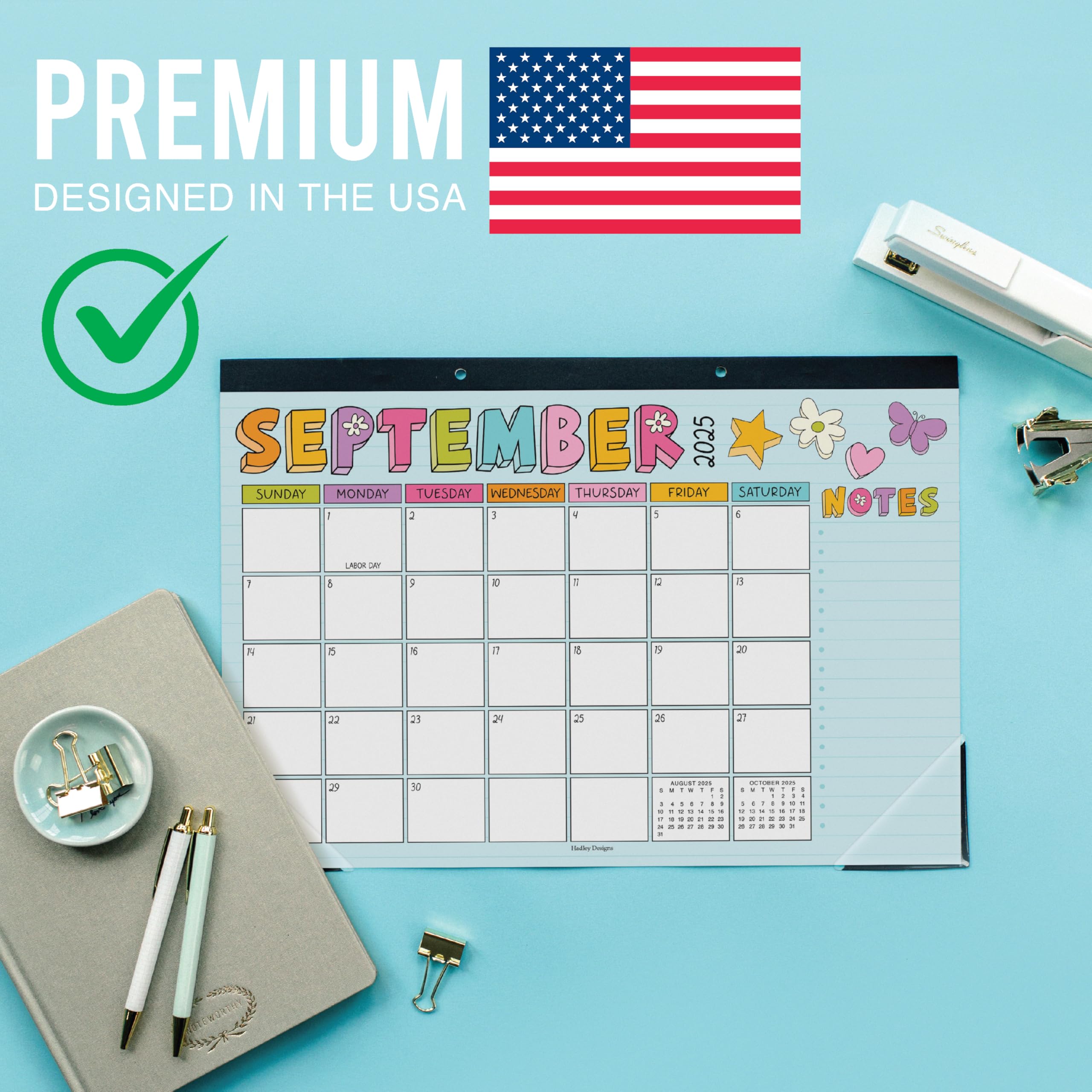 Hadley Designs 2025-2026 Large 18-Month Desk Calendar - 17