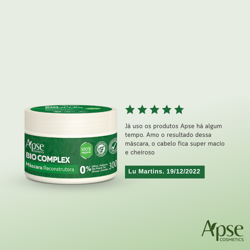 Apse Cosmetics Bio Complex Reconstruction Mask - 10.58 oz Deep Conditioning Hair Treatment for Damaged Hair | Repair & Hydrate Dry, Brittle Hair - Perfect for Salon-Quality Results at Home