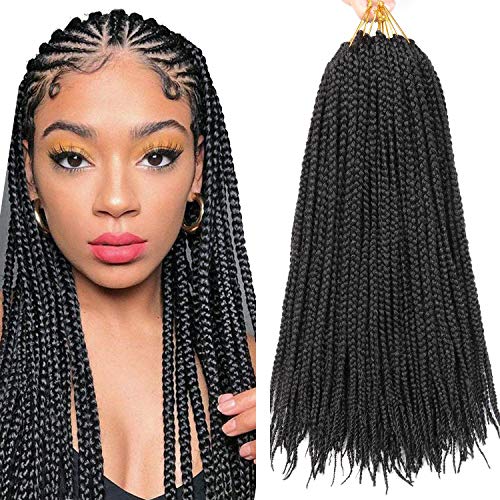 6Pcs Box Braiding Crochet Hair Extensions - 22inch Long Synthetic Kanekalon 3X Afro Braiding Hair for Black Women & Girls (#1B) | Perfect for Protective Styles, Twist Outs & Everyday Wear