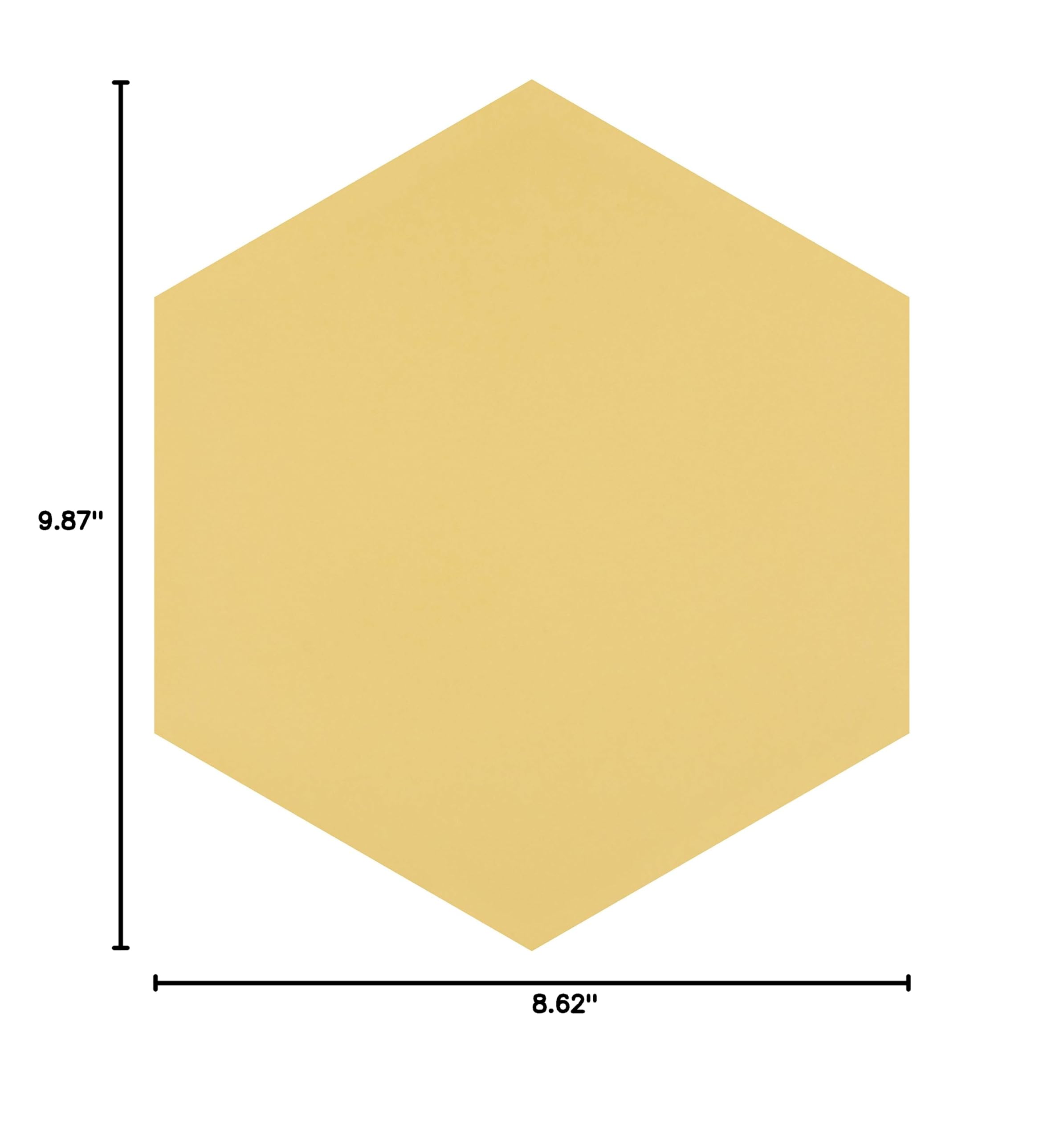 Somertile FCD10DATX Hexagon Ceramic Tile in Yellow - Perfect for Kitchen Backsplash, Bathroom Walls & Flooring