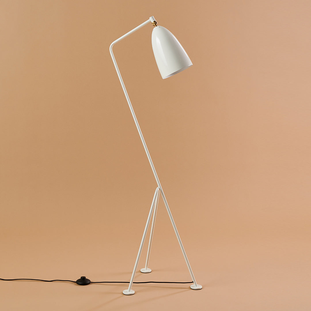 Modern Grossman Gräshoppa Floor Lamp - Adjustable LED Reading Light for Living Room, Bedroom & Office - Scandinavian Design with Flexible Gooseneck - Warm White Light for Cozy Ambience