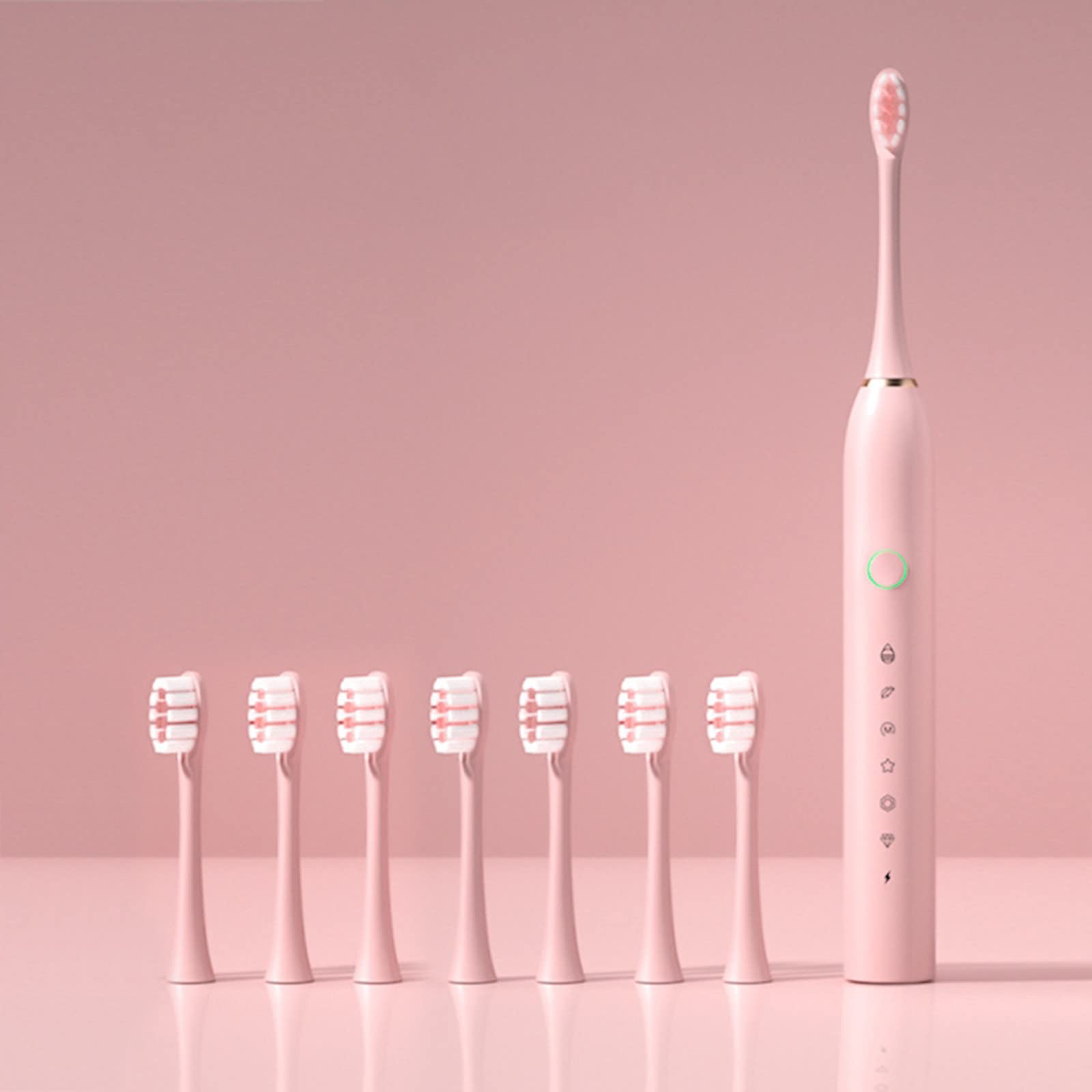Wycnly Rechargeable Electric Toothbrush with 8 Brush Heads - 6 Cleaning Modes (Whitening, Sensitive, Gum Care) - Portable Travel Toothbrush with 2-Minute Smart Timer - Perfect for Home, Office & Travel Use