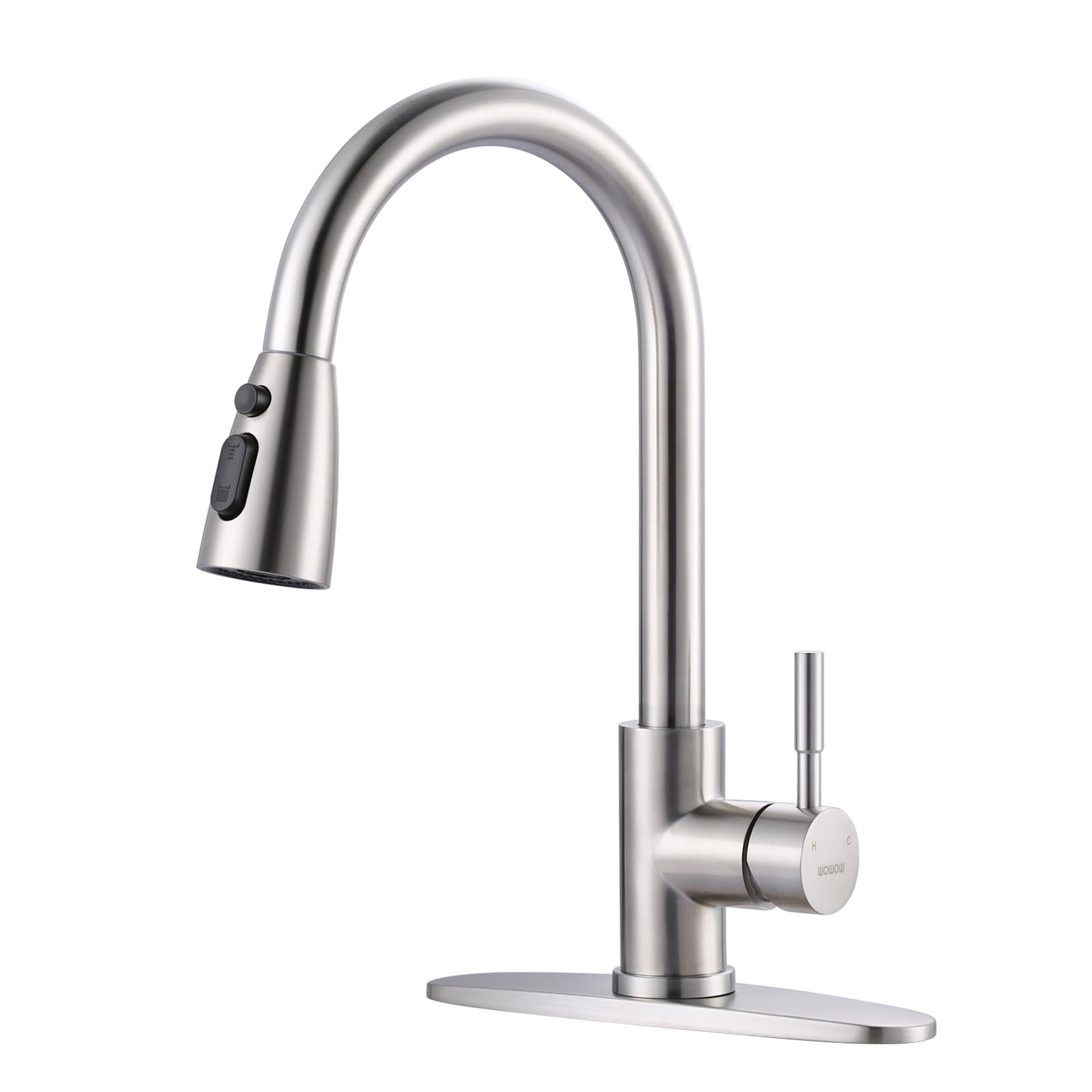 Premium Stainless Steel Kitchen Faucet with Pull Down Sprayer - High Arc Single Handle Brushed Nickel Sink Faucet for Modern Homes | Ideal for Cooking, Washing Dishes & Food Prep