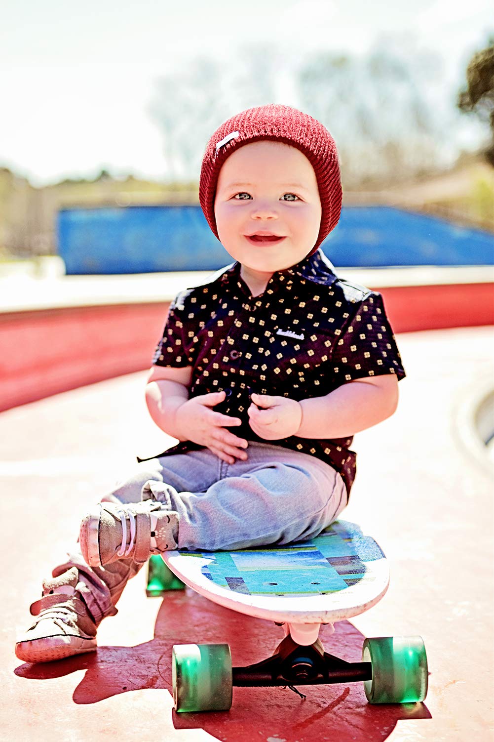 Adorable Baby Boy's Striped Beanie Hat - Soft Knit Winter Newborn Cap for Boys 0-24 Months - Perfect for Photoshoots, Outdoor Adventures & Cold Weather Protection