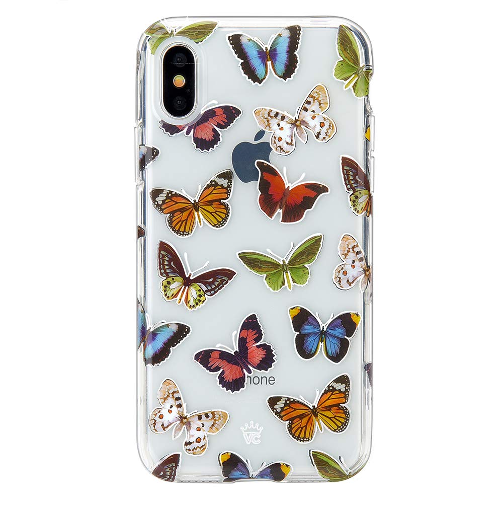 Velvet Caviar iPhone Xs & iPhone X Case - Cute Clear Protective Phone Cover with Colorful Butterflies for Women & Girls | Perfect for Everyday Use, School & Travel