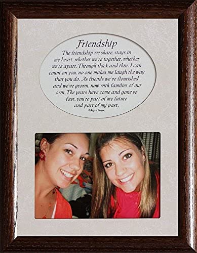 Elegant Friendship Picture & Poetry Keepsake Photo Frame in Walnut - Perfect for Anniversary Gifts, Wedding Decor & Home Memories