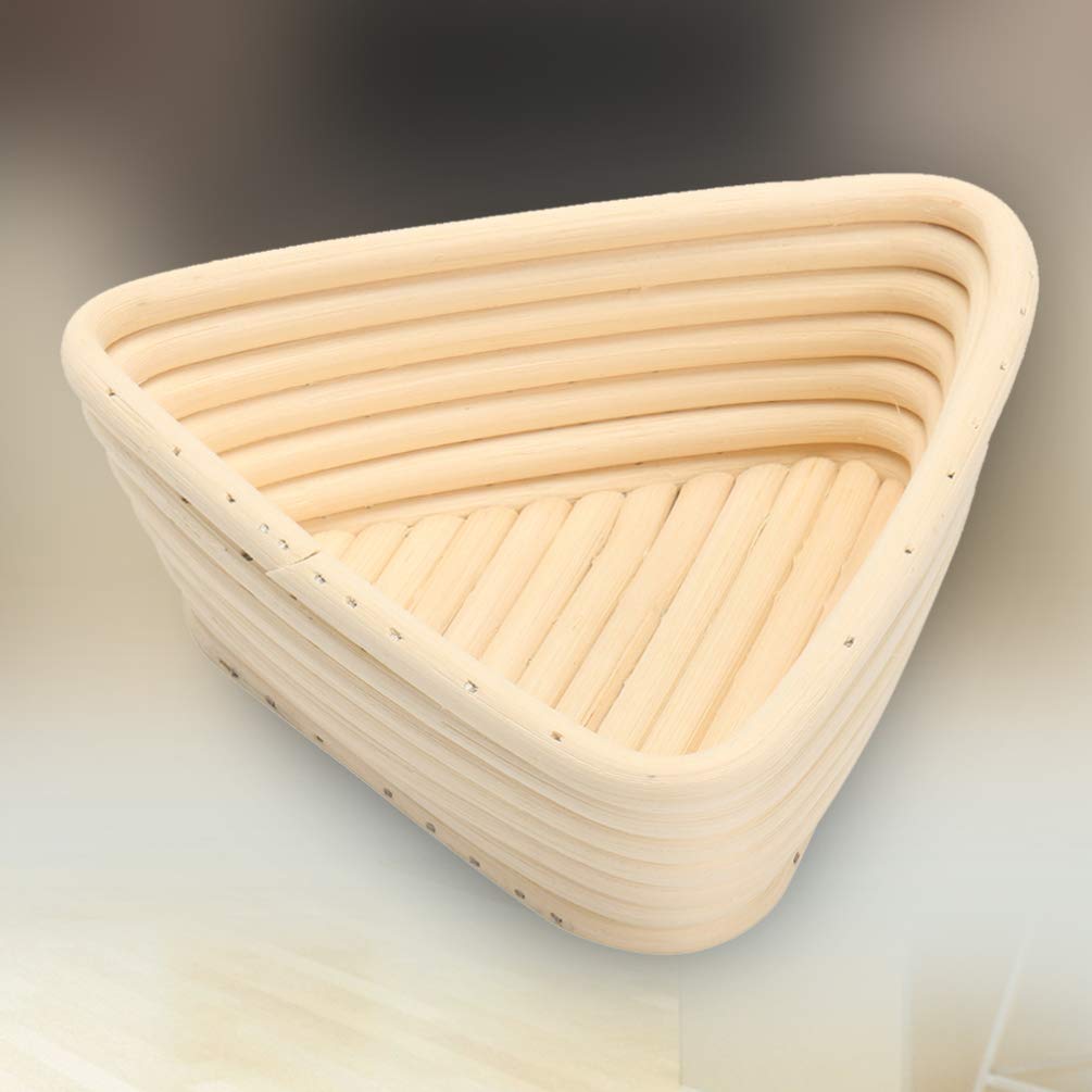 Hemoton 2-Piece Triangular Bread Proofing Basket Set - Handwoven Rattan Dough Rising Basket, Pastry Serving Basket for Sourdough, Yeast Bread Baking - Perfect for Artisan Bread Making, Farmhouse Kitchen Decor