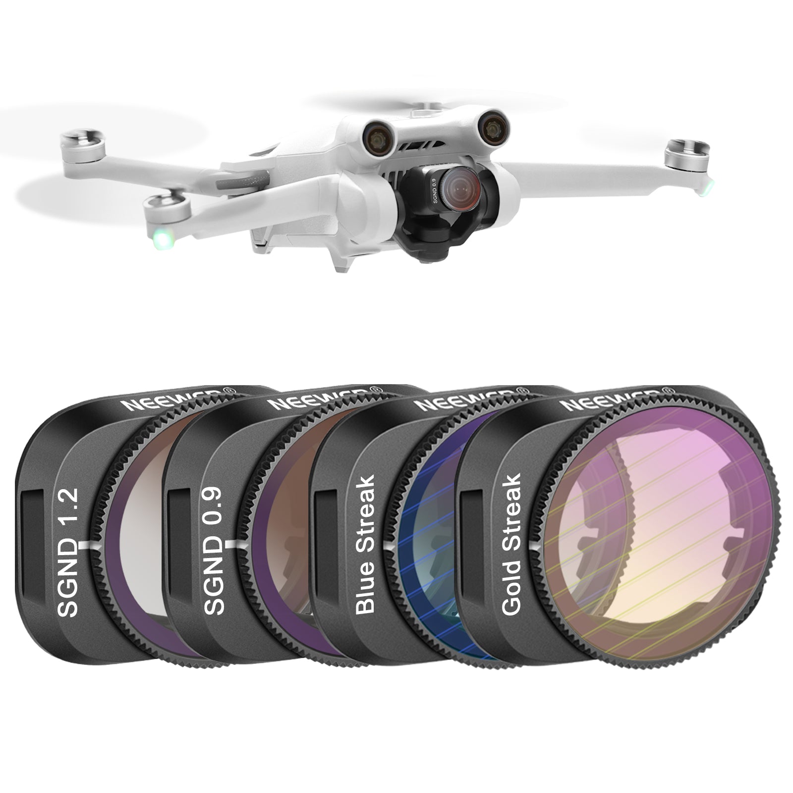 NEEWER FL 29 4-Pack ND & Effect Filter Set Compatible with DJI Mini 3/Mini 3 Pro Drone - Enhance Aerial Photography for Sunny Days & Creative Effects