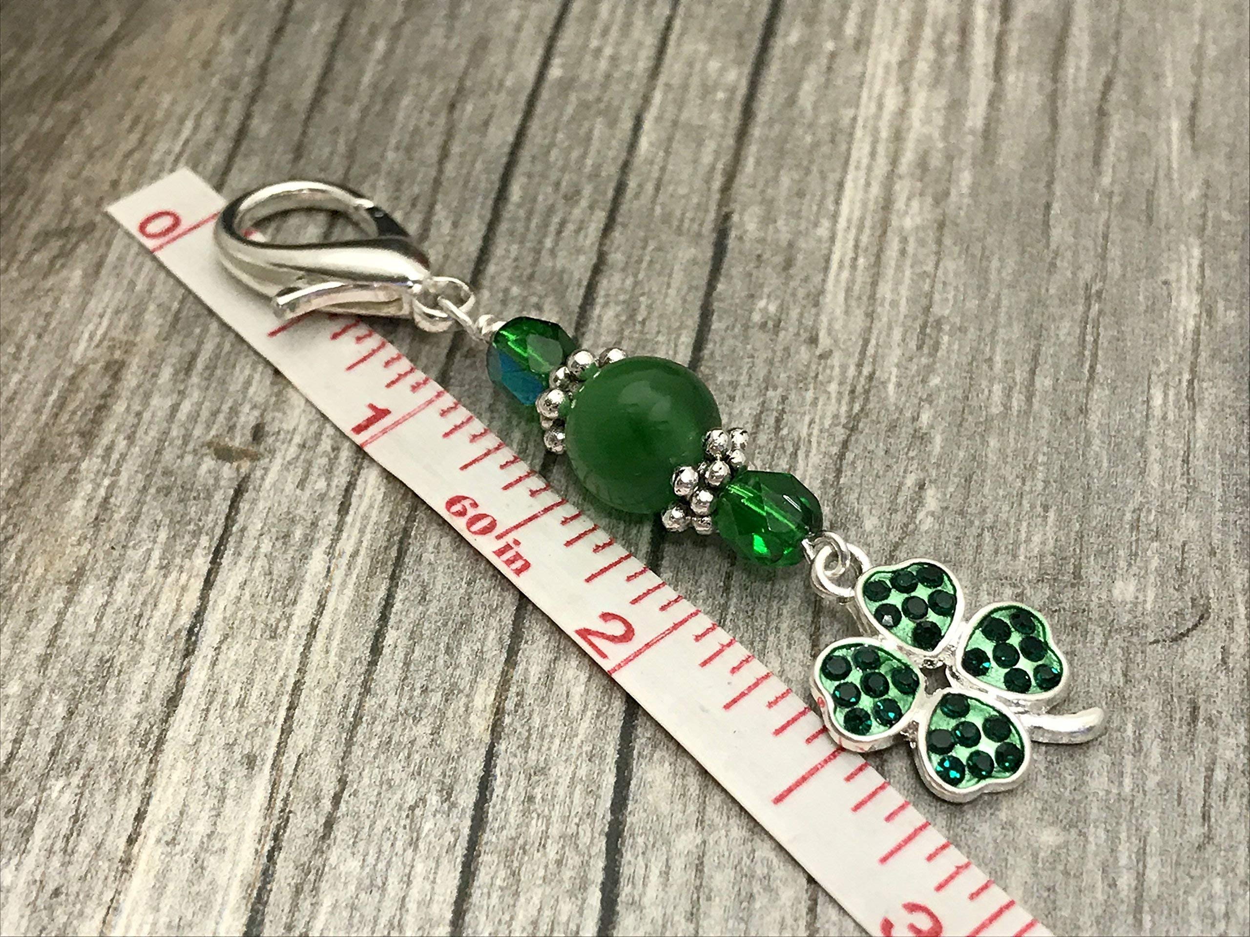 Lucky Clover Zipper Charm - Knitting Progress Keeper for Crafts & DIY
