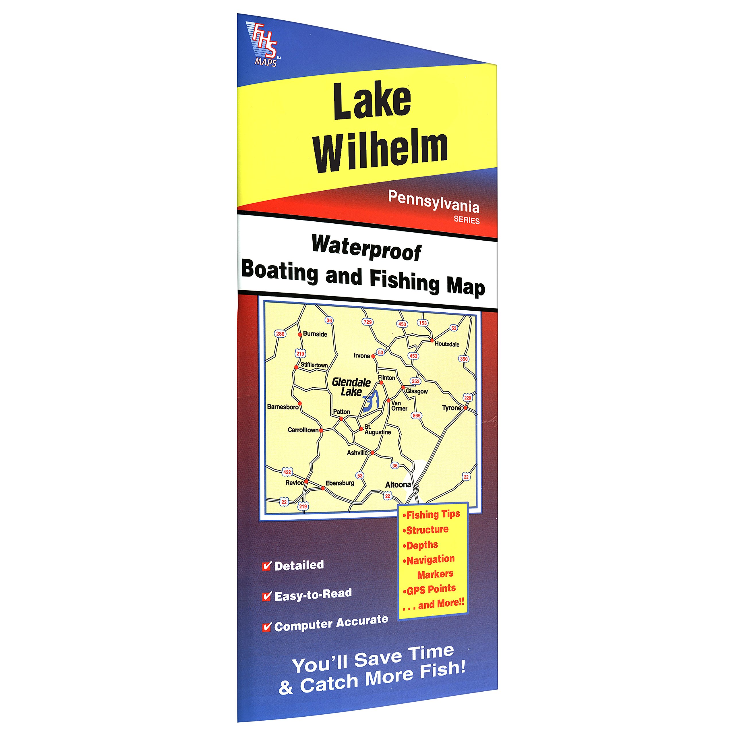 Wilhelm Fishing Map - Detailed Lake Map for Anglers | Perfect for Bass, Trout & Walleye Fishing Trips