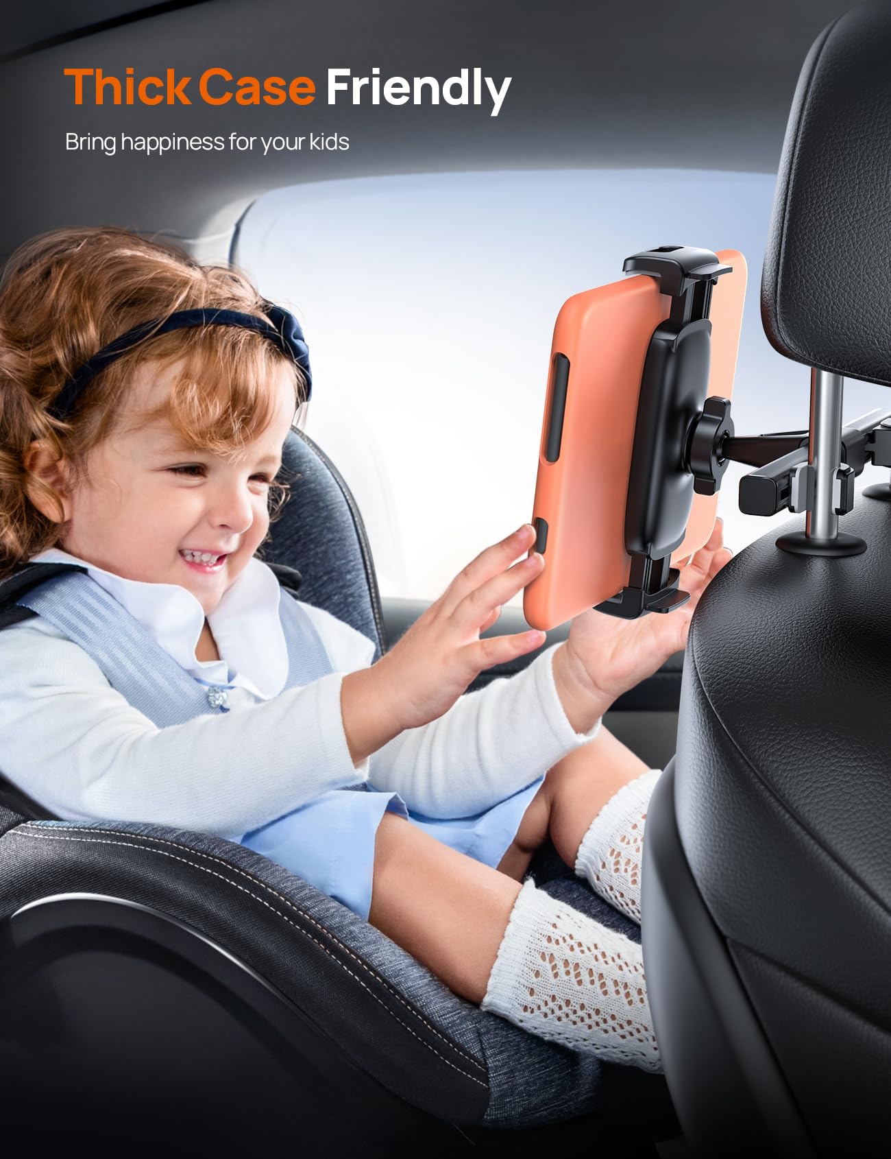 Universal Car Tablet Holder for Back Seat - Adjustable 4