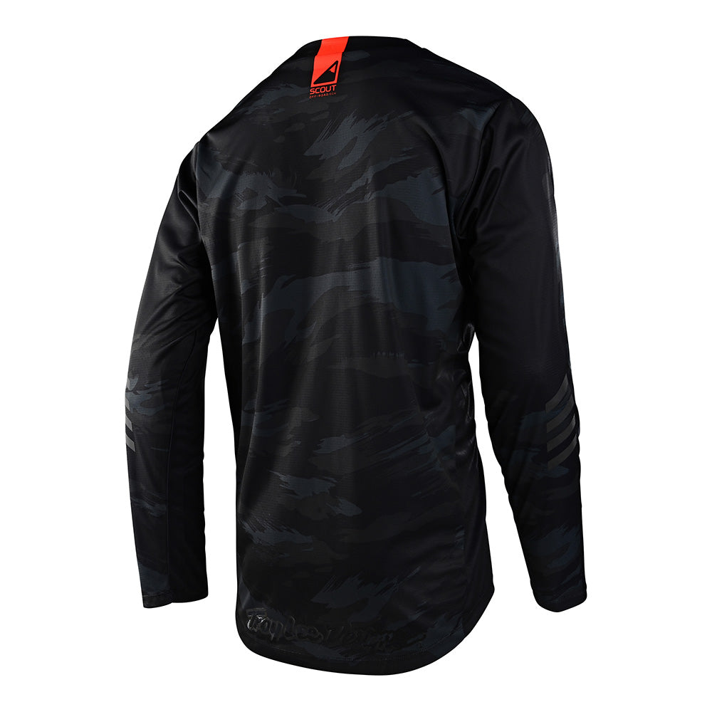 Scout GP Jersey Recon Brushed Camo Black - Men's Tactical Performance Shirt for Outdoor Hunting, Airsoft & Military Training - Lightweight & Breathable Fabric