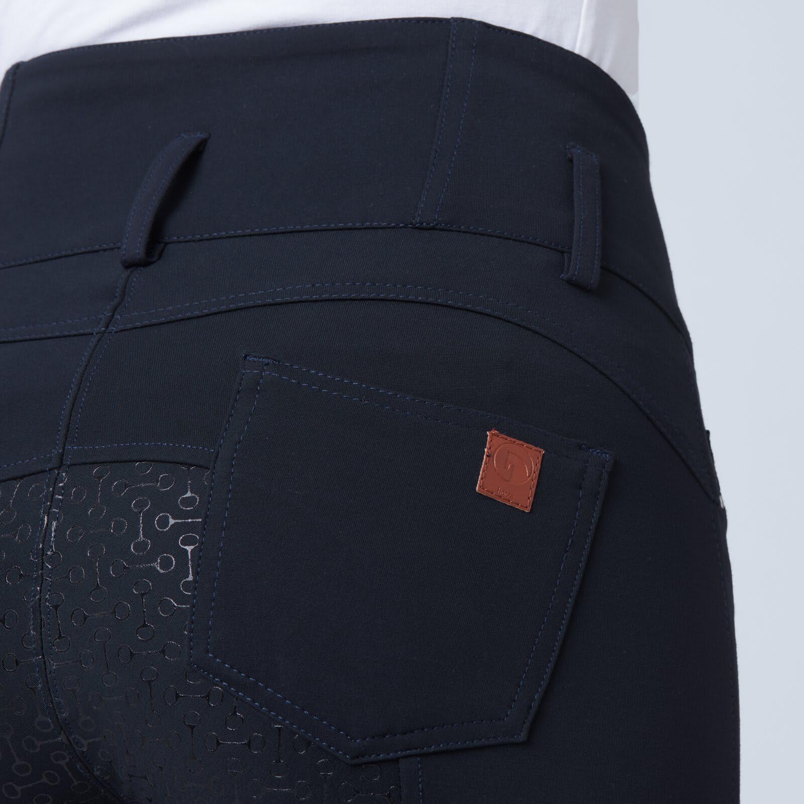 HORZE Women's Tara Full Seat Silicone Grip Breeches - Stretchable High Waist Equestrian Riding Pants with 4 Pockets for Horseback Riding & Show Jumping