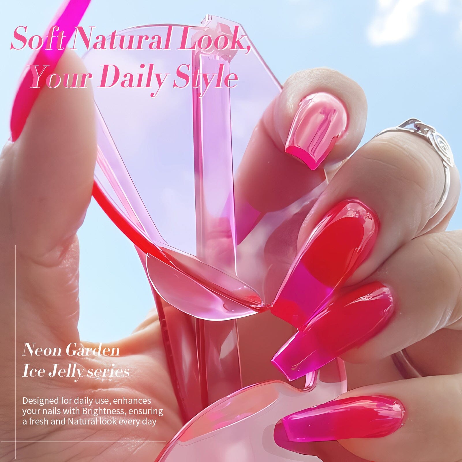 6 Colors Ice Jelly Gel Polish Set - Neon Garden Nail Art Kit (7ml) for Summer Nails, DIY Manicure, Salon & Home Use