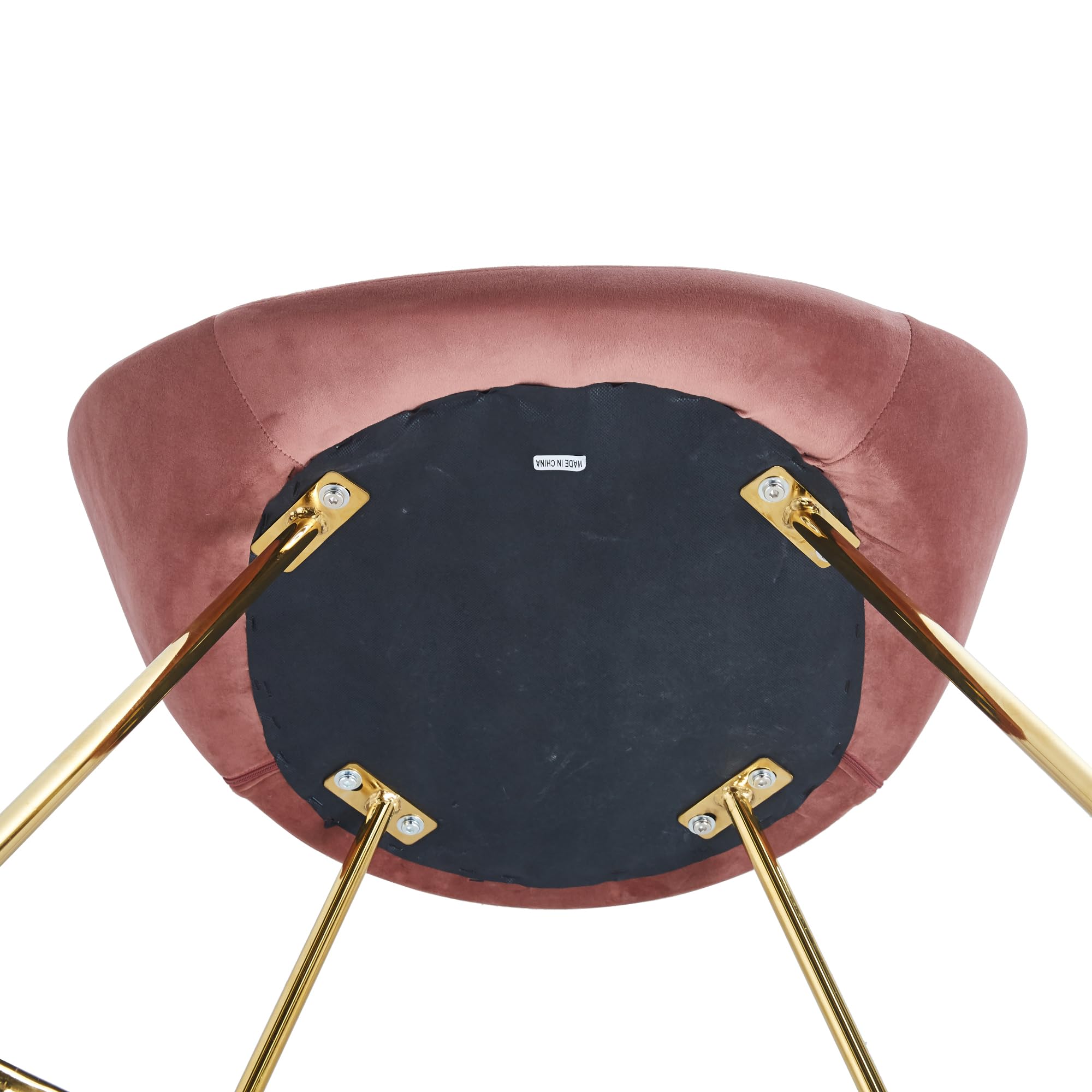 Modern Velvet Accent Chairs Set of 2 - Pink Upholstered Dining Armchairs with Golden Metal Legs for Living Room, Lounge & Leisure | Elegant Home Decor for Dining Area, Coffee Corner & Reading Nook
