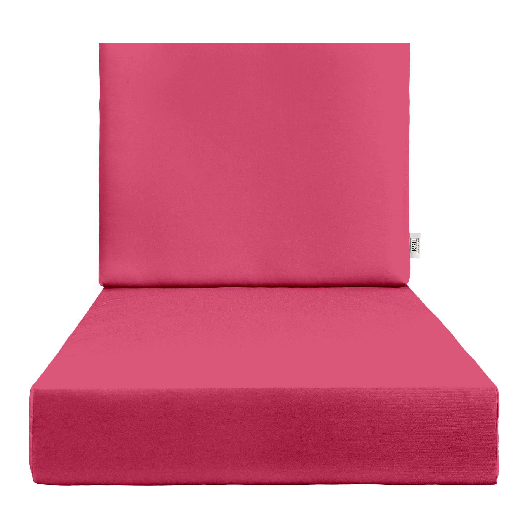 Sunbrella Canvas Hot Pink Deep Seating Foam Back Chair Cushion Set - Waterproof Outdoor Patio Furniture Cushions for Garden, Poolside & Deck Lounge Chairs
