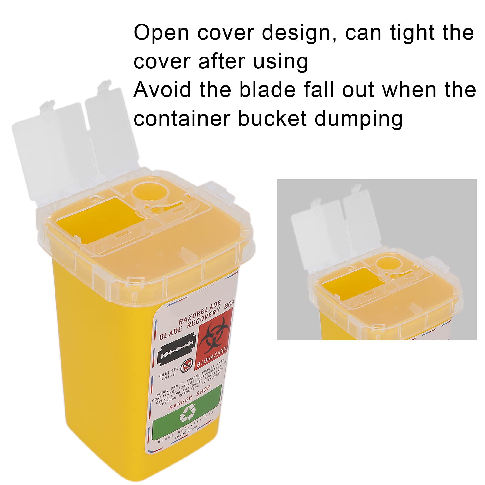 Professional Sharps Disposal Container for Barber Shops & Salons | Safe Razor Blade Disposal Box | Ideal for Hair Salons, Tattoo Studios & Medical Use (Yellow)