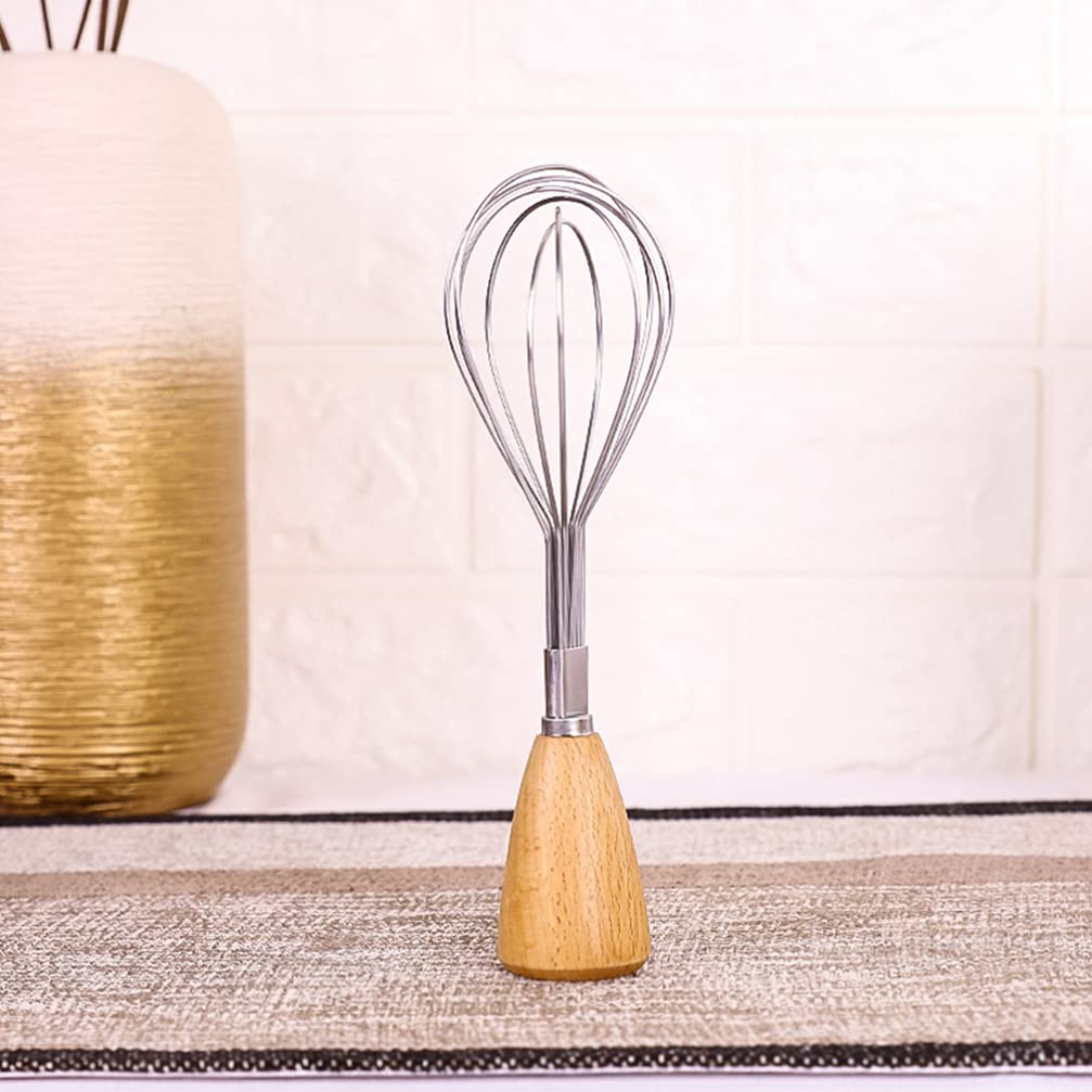 Manual Egg Cap Opener, Small Wire Whisk & Wooden Powdered Sugar Sieve - Essential Kitchen Hand Tools for Baking, Cooking & Housewarming Gifts