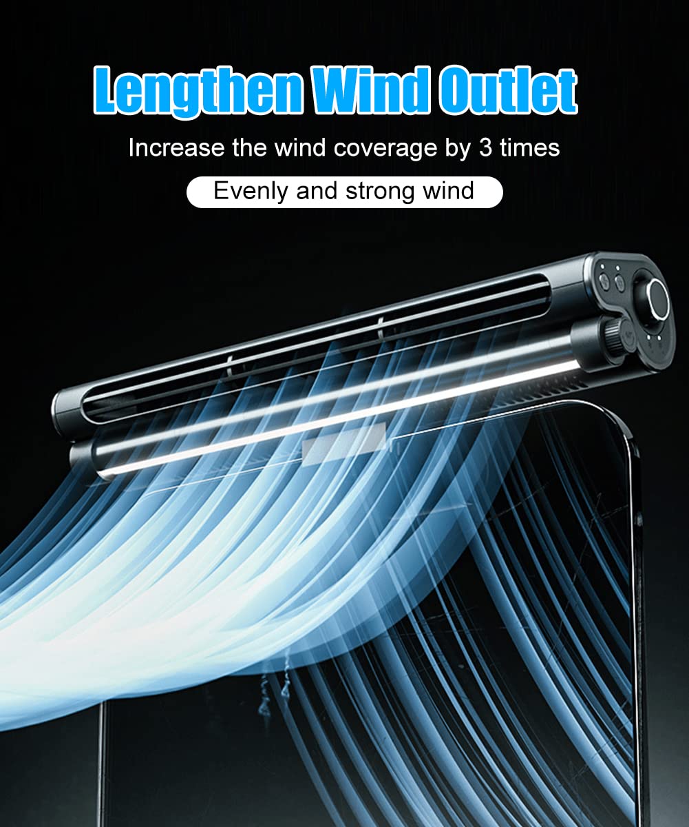 USB Cooling Fan with LED Light - Quiet Bladeless Monitor Fan for Office & Gaming