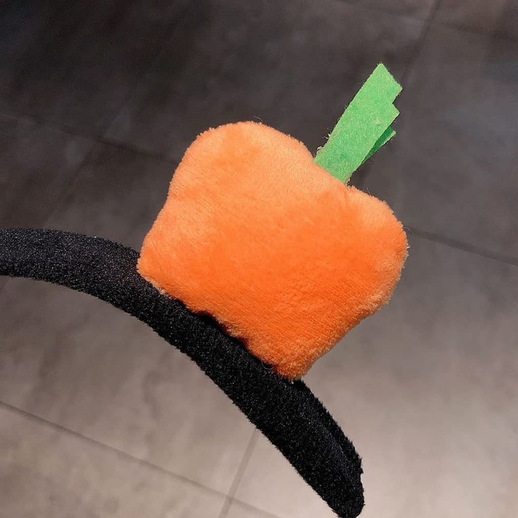 Funny Orange Carrot Headband for Women - Cute Vegetable Hair Accessory for Face Washing, Makeup & Costume Parties | Perfect for Halloween, Cosplay and Spa Days