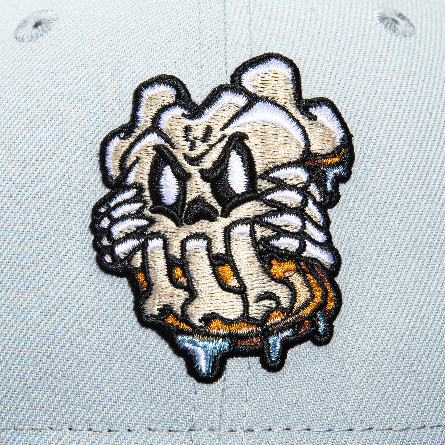New Era 59Fifty PBJ Bones Mask Snapback Hat - Grey & Royal Blue Adjustable Baseball Cap for Men & Women | Perfect for Sports, Streetwear Fashion & Casual Outfits