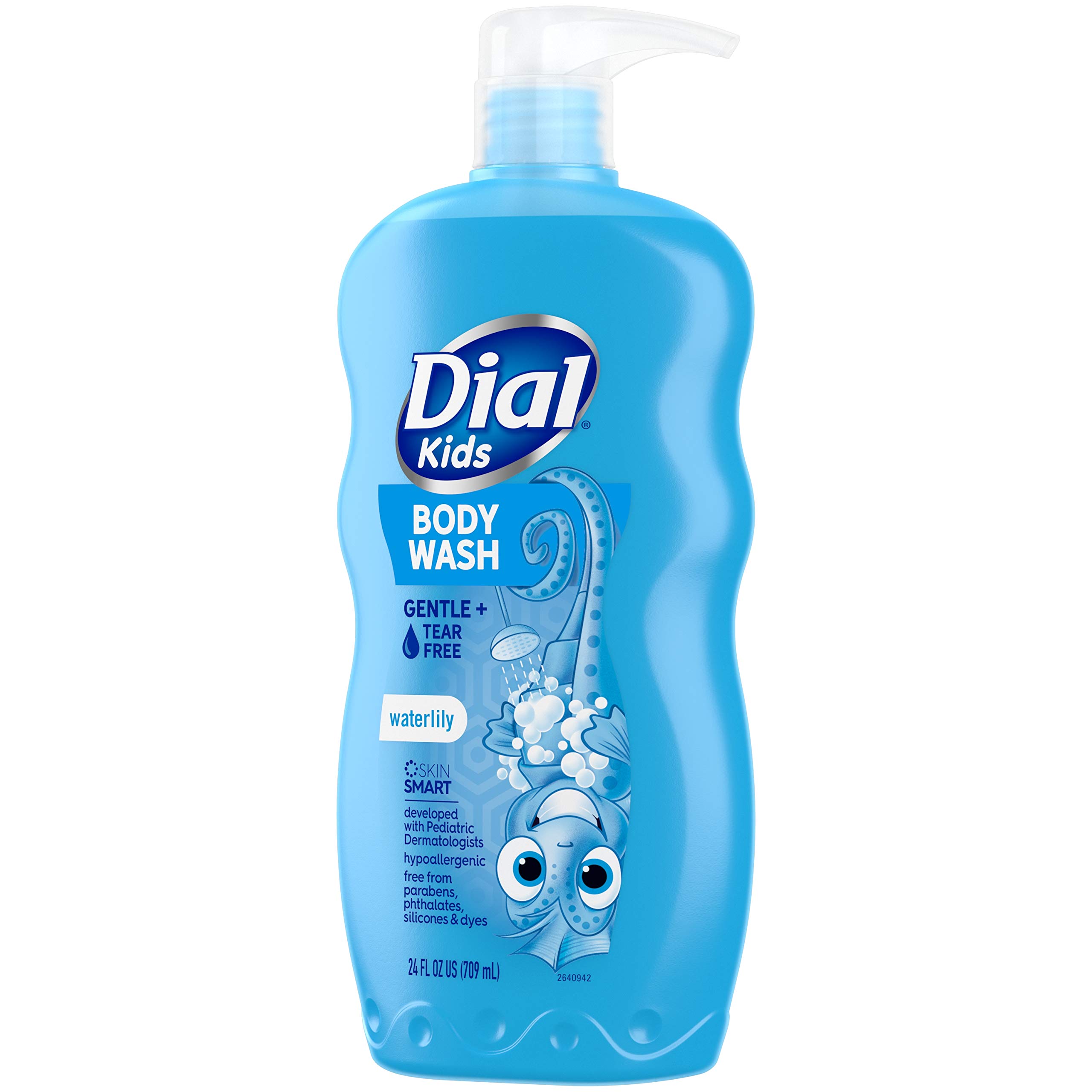 Dial Kids Body Wash - Waterlily Scent, 24 fl oz (Pack of 4) | Gentle & Hypoallergenic Formula for Sensitive Skin | Perfect for Bath Time, Daily Hygiene & Travel