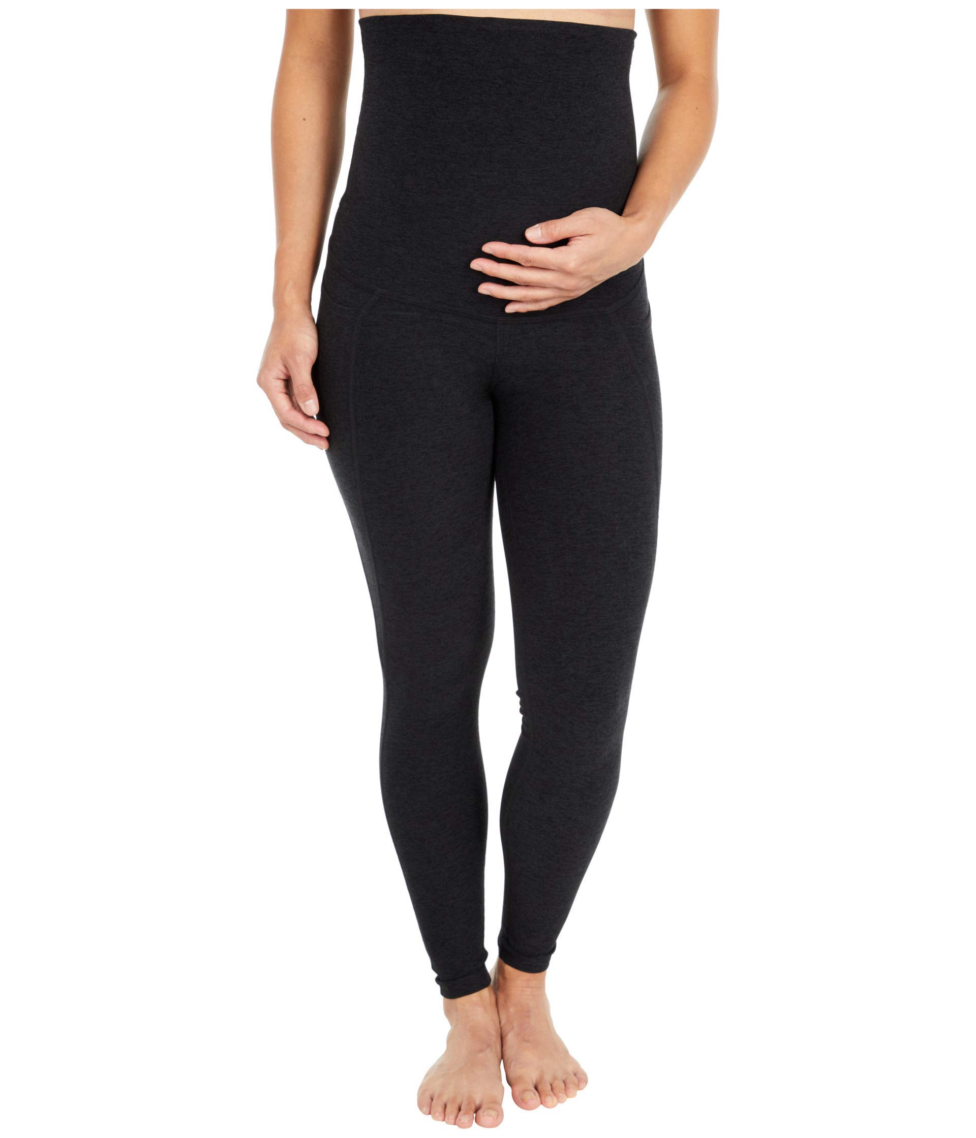 Beyond Yoga Maternity Spacedye High-Waisted Midi Leggings with Pockets - Soft Stretchy Pregnancy Activewear for Yoga, Workouts & Everyday Comfort
