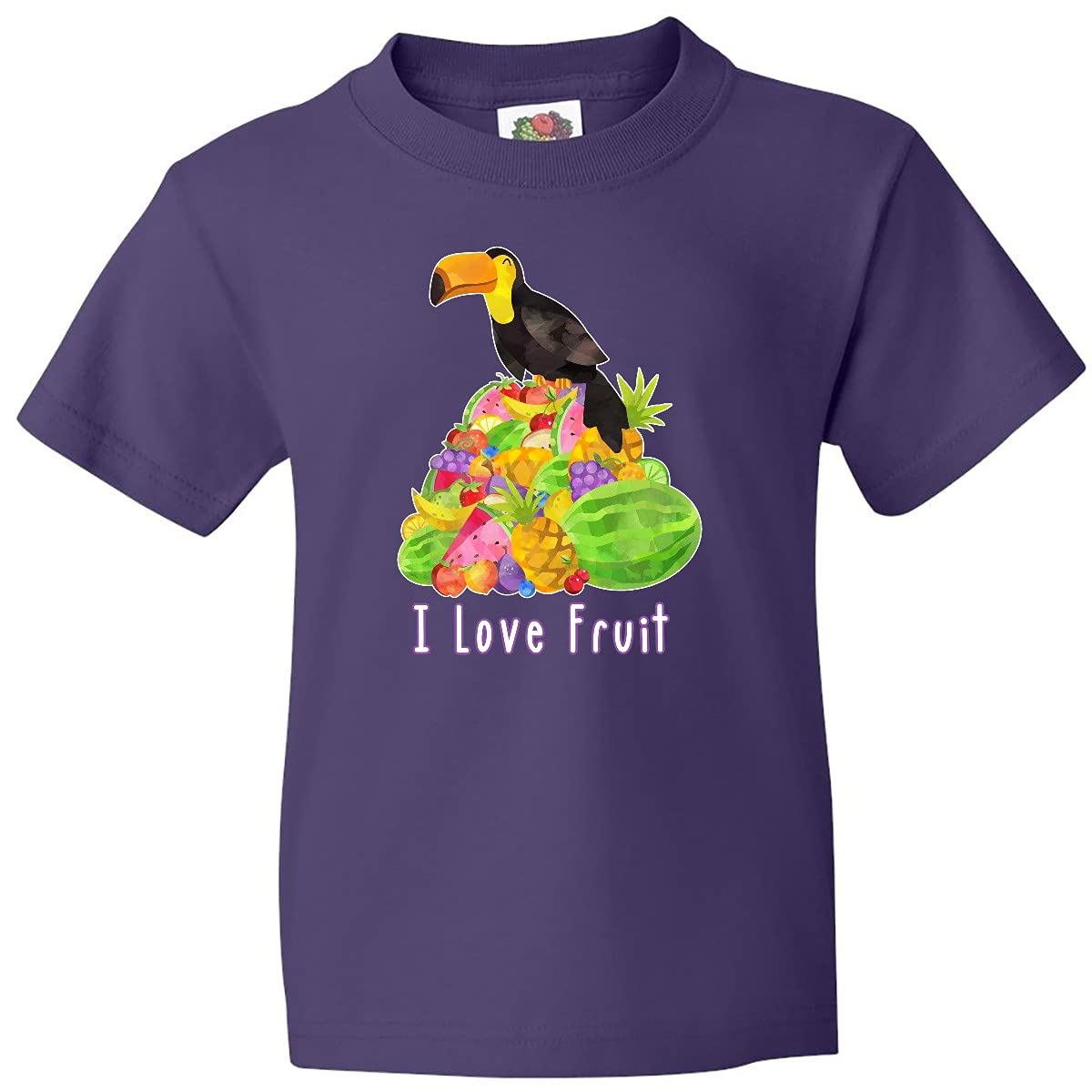 Inktastic I Love Fruit Toucan Youth T-Shirt - Cute Tropical Bird Graphic Tee for Kids | Perfect for School, Playdates & Summer Outfits