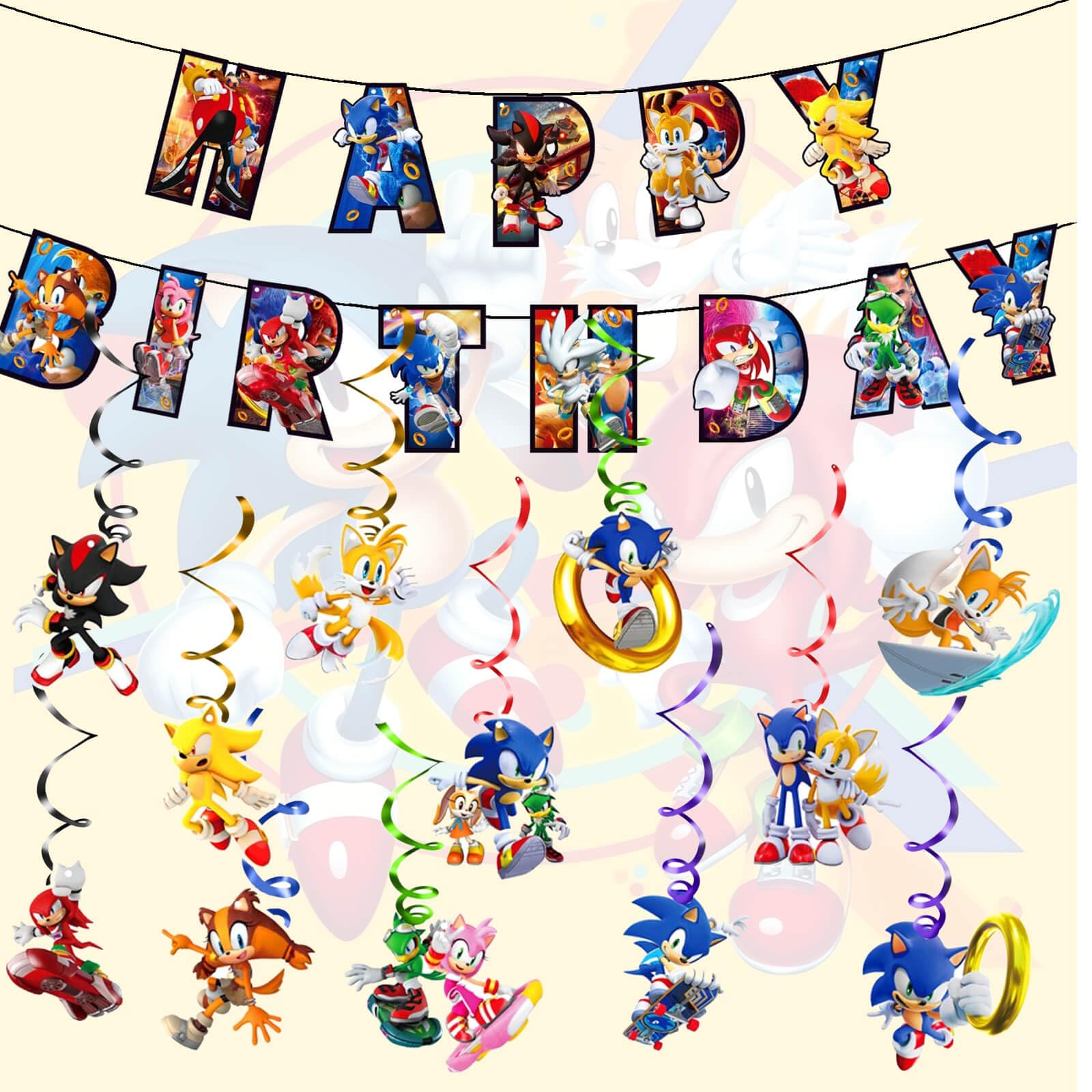 12pcs Colorful Hanging Swirls & Happy Birthday Banner Set - Premium Birthday Party Decorations for Kids, Adults, Baby Showers & Anniversary Celebrations