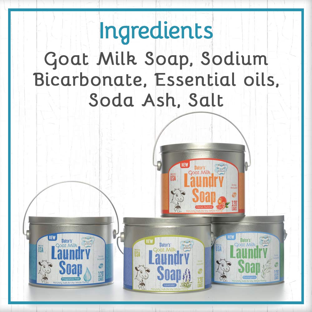 **Organic Goat Milk Laundry Soap – Fragrance-Free, Gluten-Free & Paraben-Free Detergent – 120 Loads – Gentle for Sensitive Skin – Perfect for Babies, Allergies & Eco-Friendly Homes**