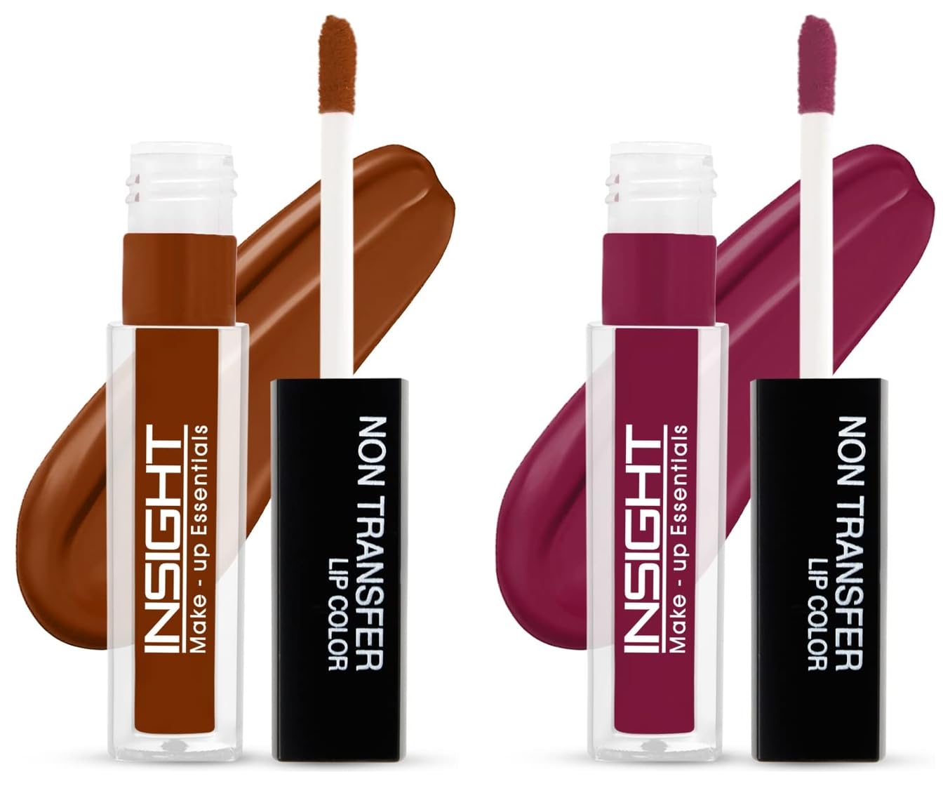 INSIGHT Non-Transfer Matte Lipstick Set - 4ml (01 Joyful & 19 Dive) - Long Lasting Velvety Matte Lip Color for Everyday Wear & Special Occasions