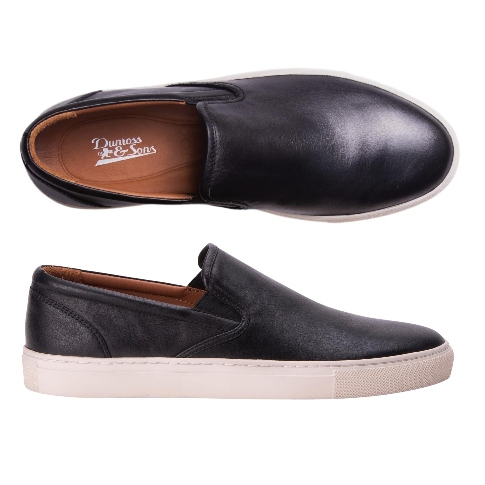 Dunross & Sons Ollie Men's Slip-On Fashion Sneakers - Ortholite Comfort Insoles, Lightweight Casual Shoes for Men - Perfect for Business Casual, Office Wear & Everyday Comfort Walking Shoes