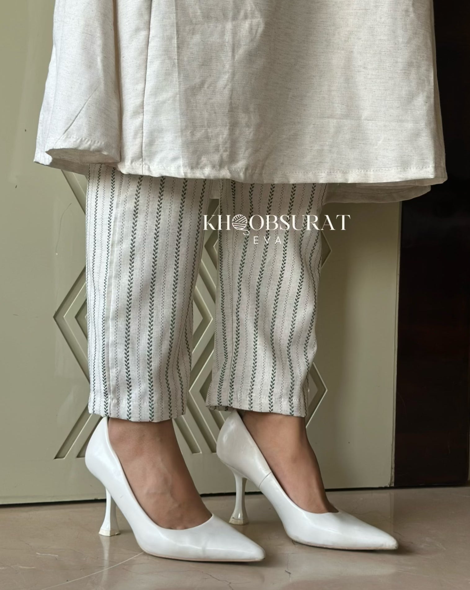 Fresh White Linen Duo Kurta Set for Women - Comfortable Cotton Ethnic Wear for Casual Outings & Festive Occasions