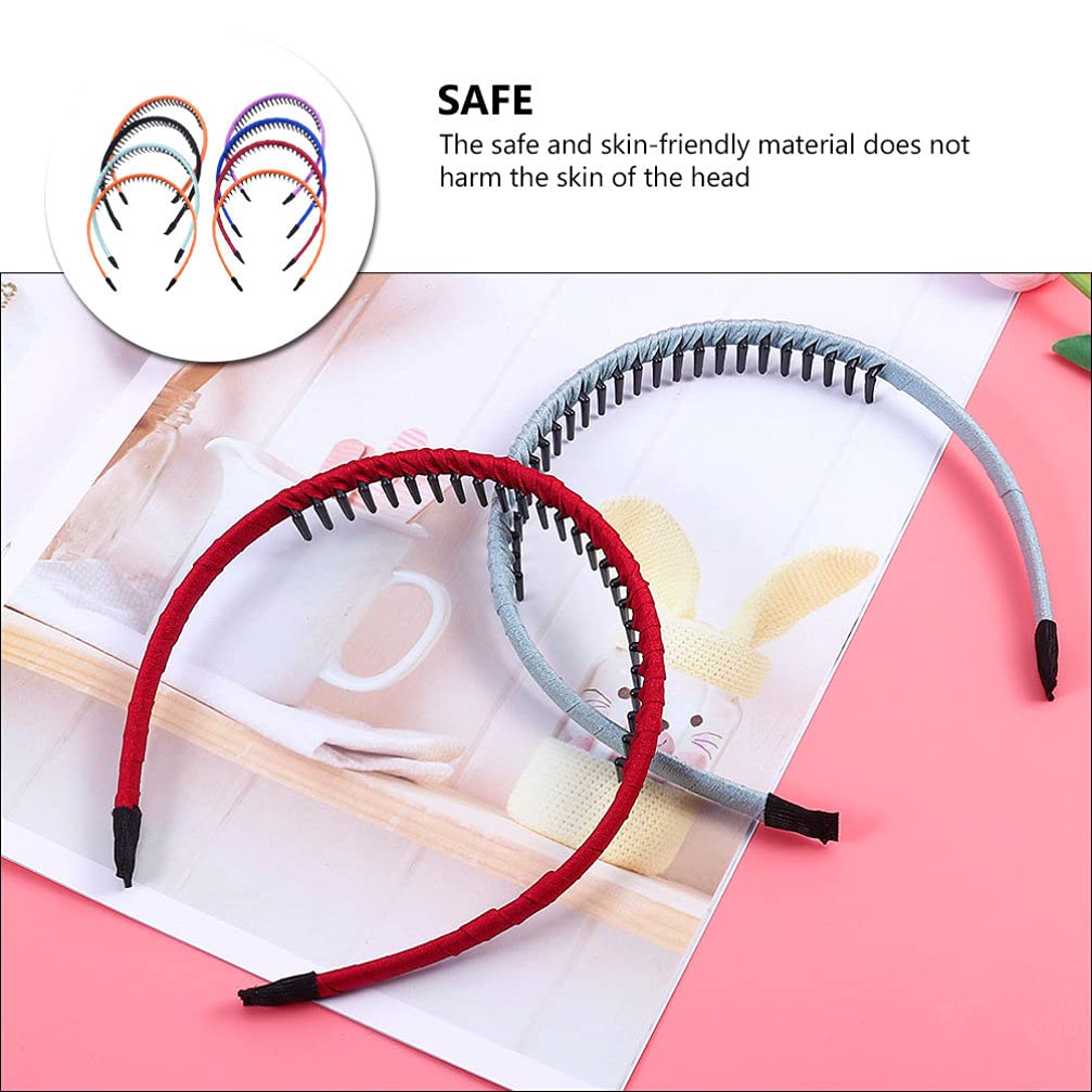 HEALLILY 8 Pack Simple Headbands for Women - Non-Slip Teeth Hair Hoops, Exquisite Hair Accessories for Girls, Home & Daily Use - Perfect for Workouts, Yoga, and Styling